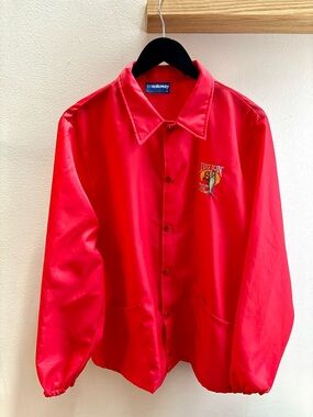 Holloway VTG 80s red Big Jon Fishing button-up windbreaker M/L Made in USA